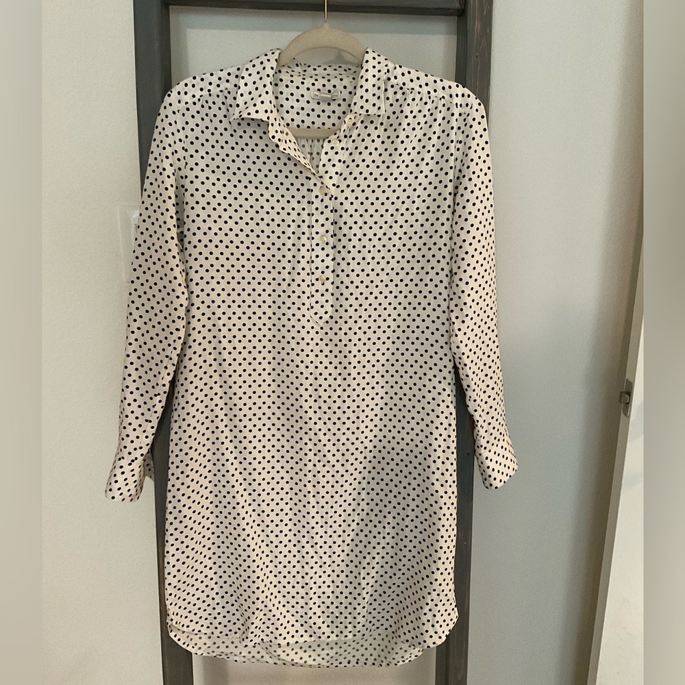 GAP Black and White Polka Dot Shirt dress. Size XS